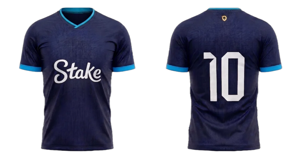 Mockup do uniforme customizado Stake