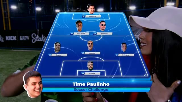 Escalação animada na transmissão